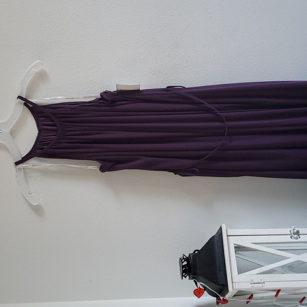 NWT David's Bridal Bridesmaid's Plum colored above the knee dress size 16